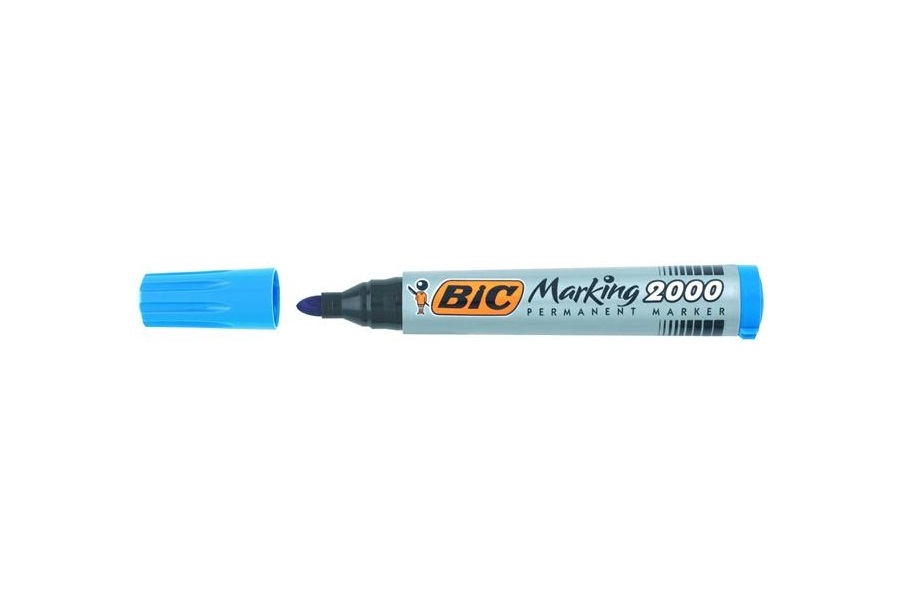 Marker permanent, Bic 2000, albastru, varf rotund