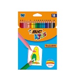 Creioane colorate Bic Kids Tropicolors 18 culori/set hexagonale