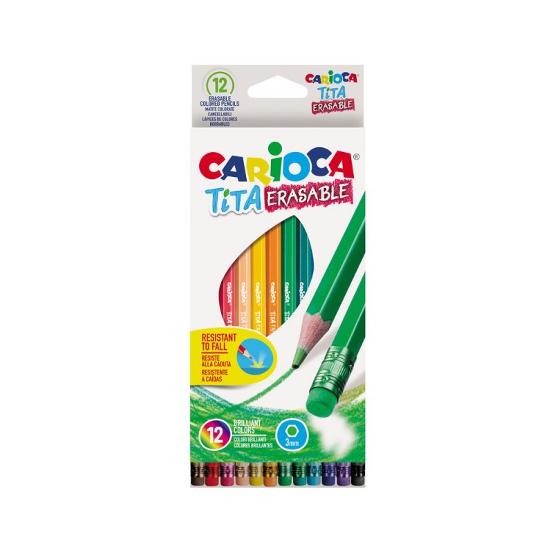 Creioane color 12 culori cu radiera Tita Carioca 42897