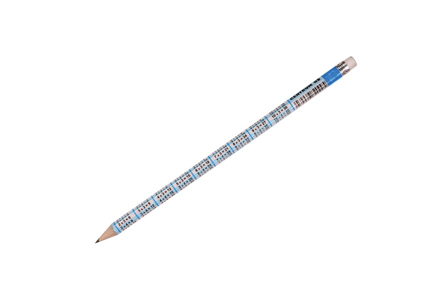 Creion lemn, cu guma, mina HB, corp tabla inmultirii, Centrum 82099
