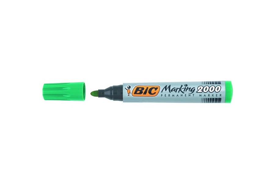 Marker permanent, Bic 2000, verde, varf rotund