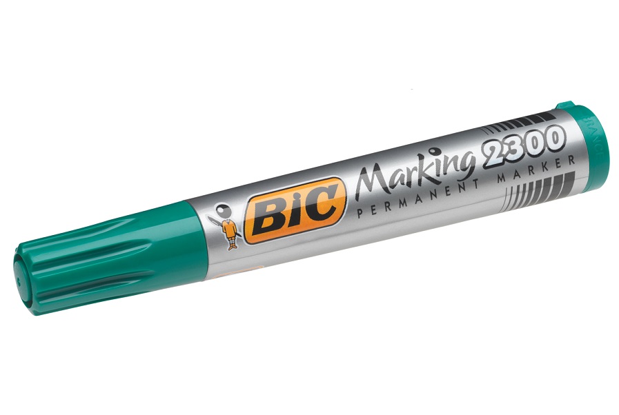 Marker permanent, Bic 2300, verde, varf tesit