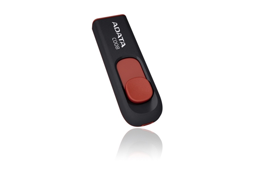 USB stick A-Data  8GB C008 , negru cu rosu 2.0, AC008-8G-RKD