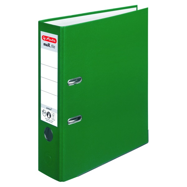 Biblioraft plastifiat A4, 8 cm, verde, Herlitz, PP exterior