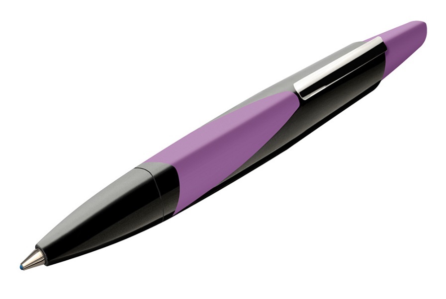 Pix th.INK Pelikan , negru lucios/ violet mat cu mecanism, blister, triunghiular
