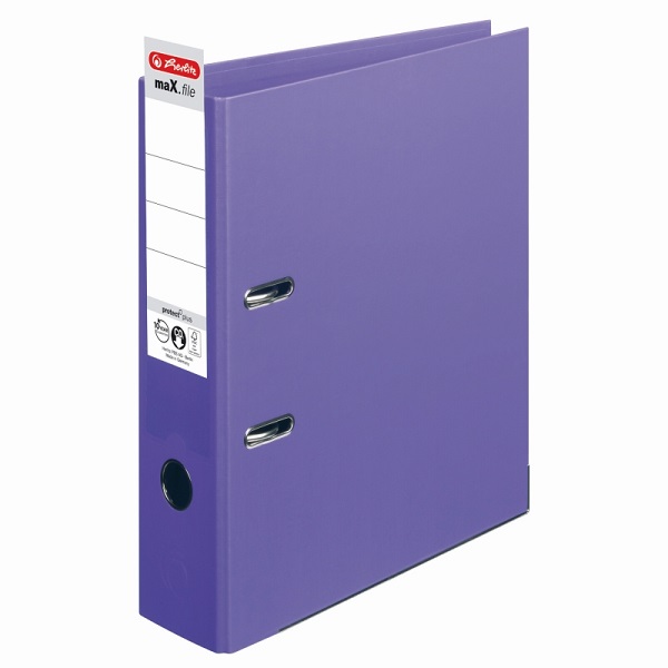 Biblioraft plastifiat A4, 8 cm, violet, Herlitz, PP interior / exterior