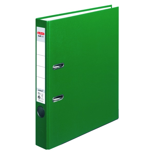 Biblioraft plastifiat A4, 5 cm, verde, Herlitz, PP exterior