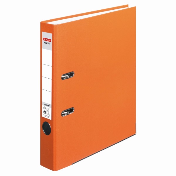 Biblioraft plastifiat A4, 5 cm, portocaliu, Herlitz, PP exterior