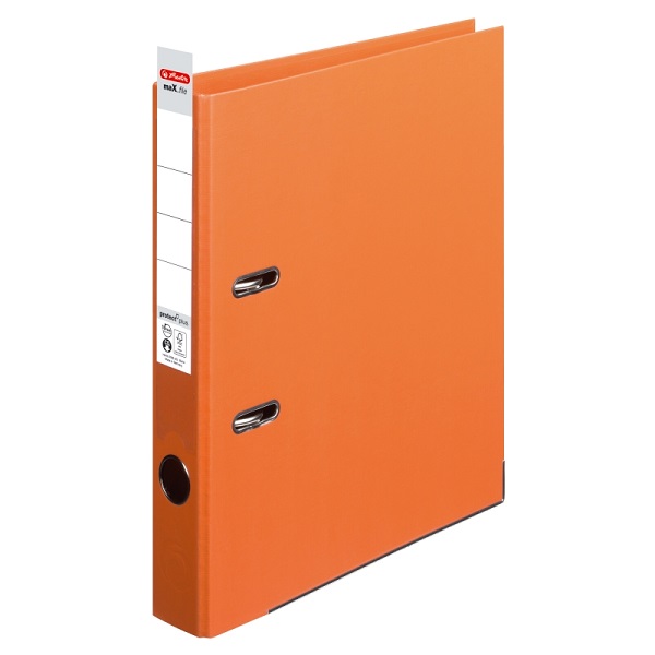 Biblioraft plastifiat A4, 5 cm,portocaliu, Herlitz, PP interior /exterior