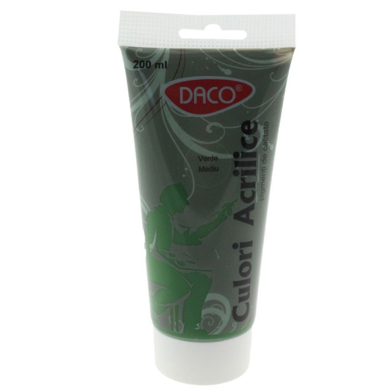 Culori Tempera Acril 200ml Daco Verde Medium CU3200VM