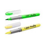 Textmarker evidentiator Bic Flex galben varf fetru flexibil