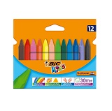Creioane cerate Bic Kids Plastidecor 12 culori plastifiate triunghiulare 8297732