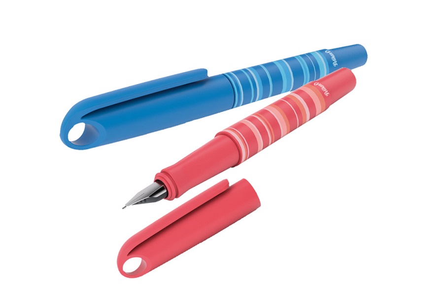 Stilou Happy Pen Pelikan , albastru si rosu, blister + 6 patroane cerneala