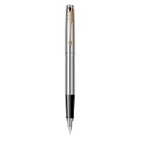 Stilou Parker Jotter Royal Stainless Steel SS-GT corp otel sablat, acc aurite