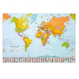 Harta Lumii fizica-politica 50x70 cm laminata Arhi