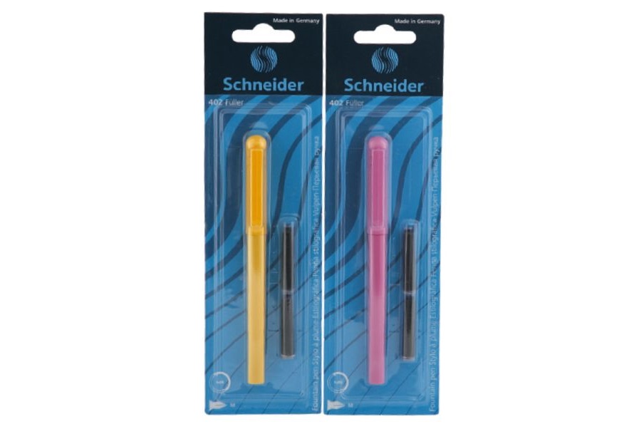 Stilou plastic Schneider Unicolor + 2 rezerve cerneala, blister