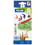 Creioane colorate triunghiulare 12 buc/set Milan 728312