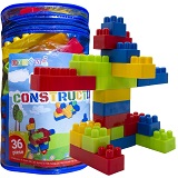 Cuburi din plastic constructii 36 piese Robentoys 16036