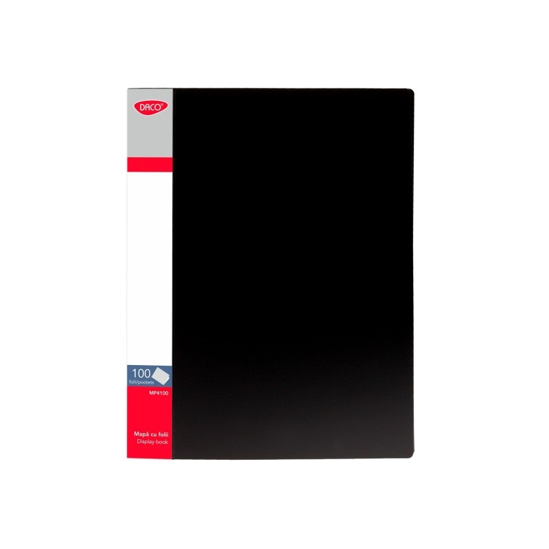 Mapa plastic 100 folii negru Daco MP4100N