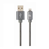 Cablu date Gembird USB 2.0 - lightning premium 2m, metalic CC-USB2S-AMLM-2M-BG