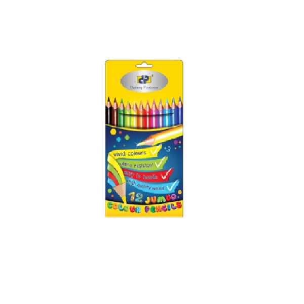 Creioane colorate 12 culori jumbo corp triunghiular Premium DPC-15-9812-P