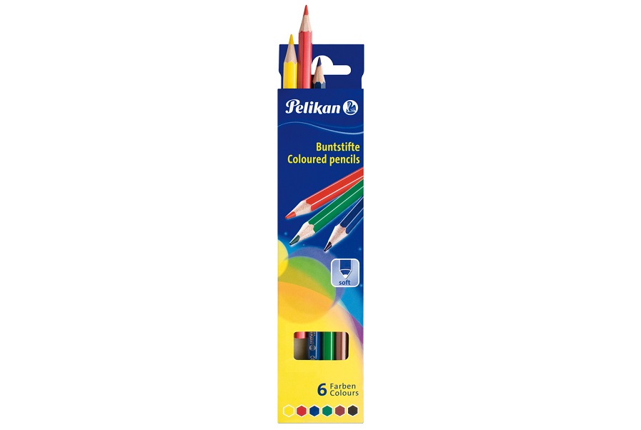 Creioane colorate  6 culori, Pelikan, hexagonale