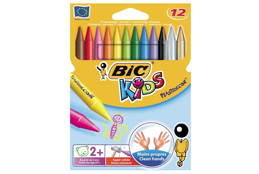 Creioane cerate Bic Kids Plastidecor 12 culori